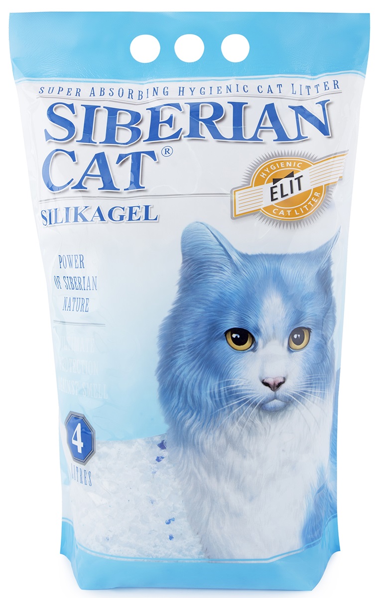 Наполнитель силикагелевый для кошачьего туалета Сибирская кошка элита 4 л синие гранулы