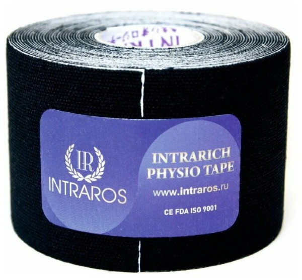 Intrarich physio-tape тейп 5см*5м спортивный черный